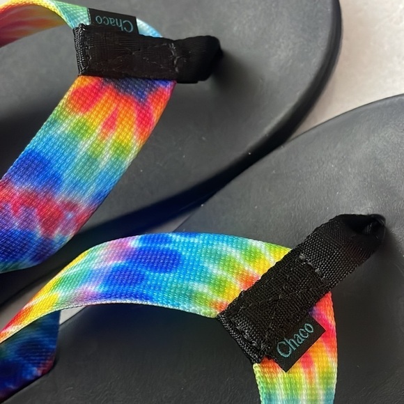 Chaco Chillos Flip Flop Sandals Dark Tie Dye Black  Rainbow shoe Men’s size 10 main image 9